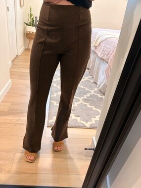 Epoque Evolution High-Rise flare Leg Pants in Chocolate Brown